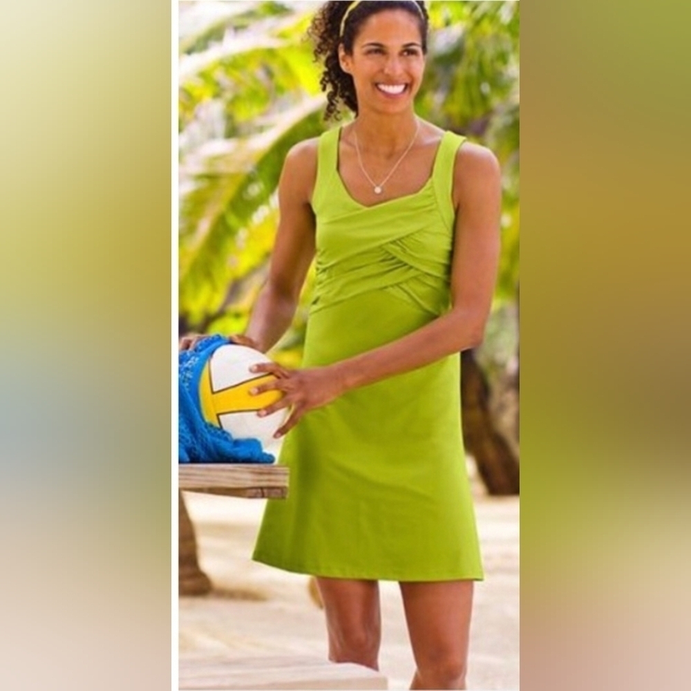 Athleta Drapey Wrap Athletic Dress Gray Built in Bra S Small